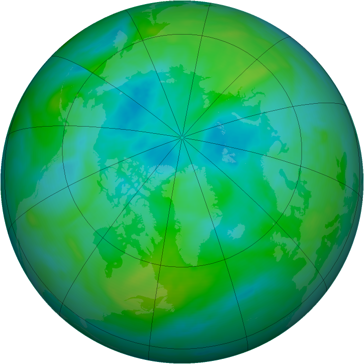 Arctic ozone map for 25 August 2006